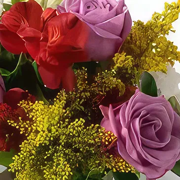 Chile flowers  -  Bicolor Arrangement of Roses and Astromelia Flower Bouquet/Arrangement