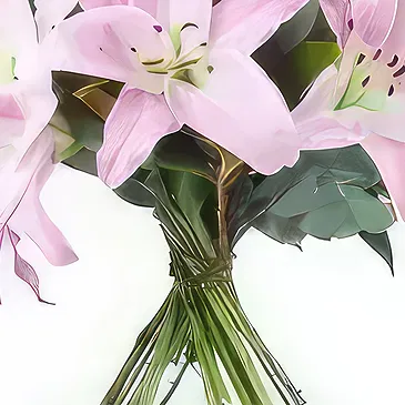 巴黎 花- 布鲁塞尔粉红百合花束 花的花束安排