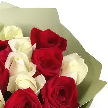 Budapest flowers  -  BOUQUET OF BURGUNDY AND WHITE ROSES Flower Bouquet/Arrangement