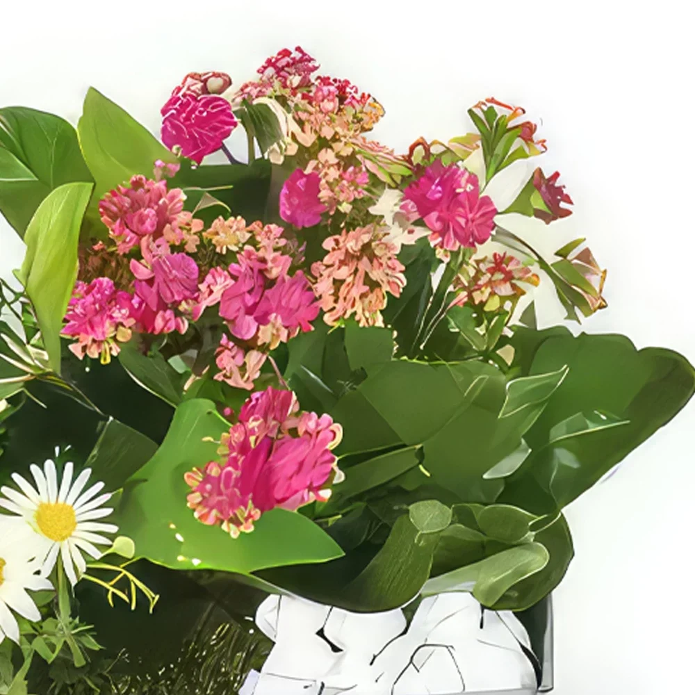 Paris Blumen Florist- Calypso rosa & weißer Übertopf Bouquet/Blumenschmuck