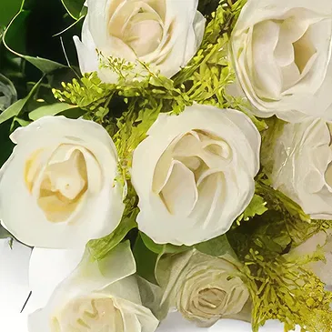 Chile flowers  -  Bouquet of 12 White Roses Flower Bouquet/Arrangement