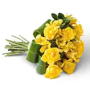 Santa Maria online Florist - Bouquet of Roses and Yellow Astromelia Bouquet