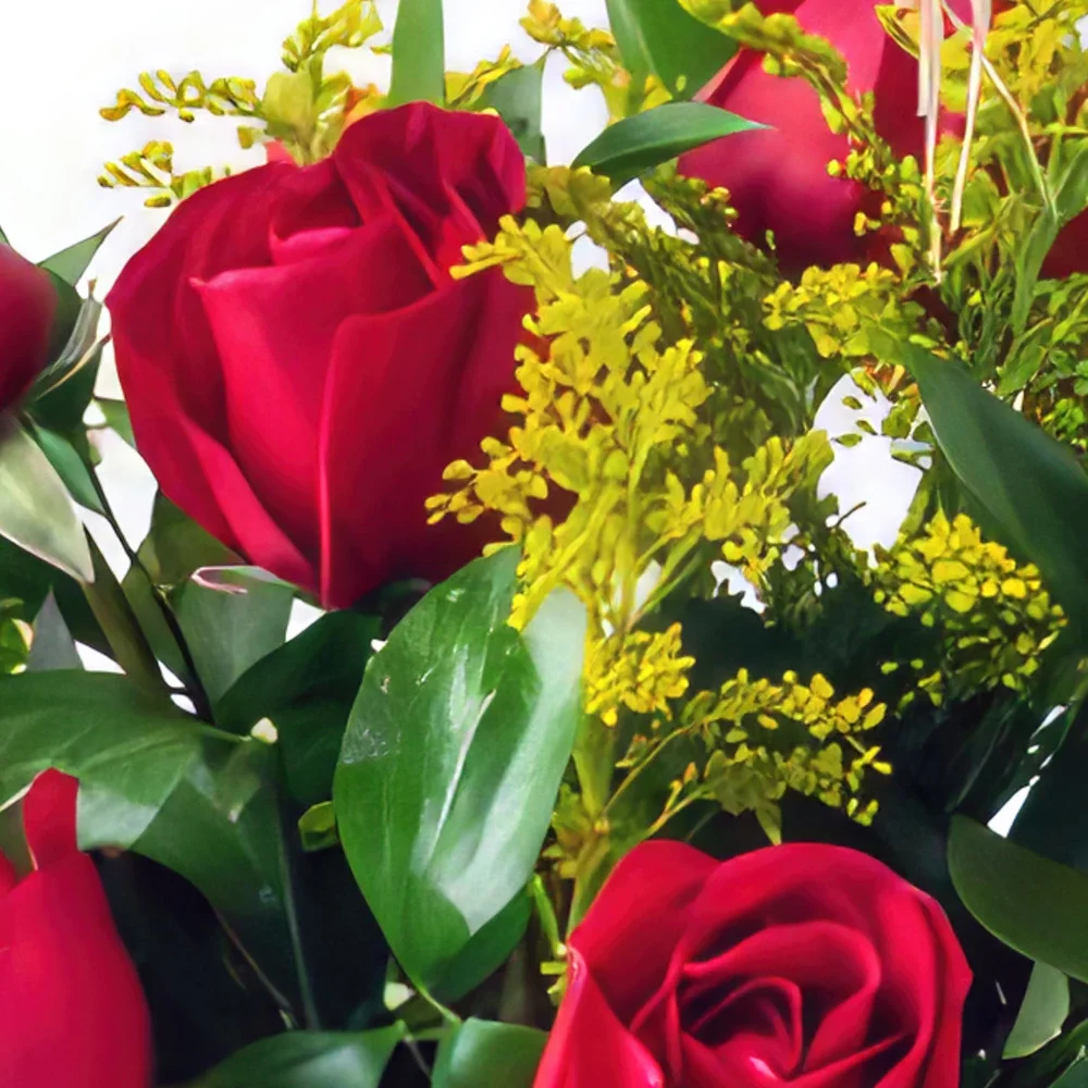 Белу-Оризонти цветы- Корзина с 9 красными розами, шоколадом и игри Цветочный букет/композиция