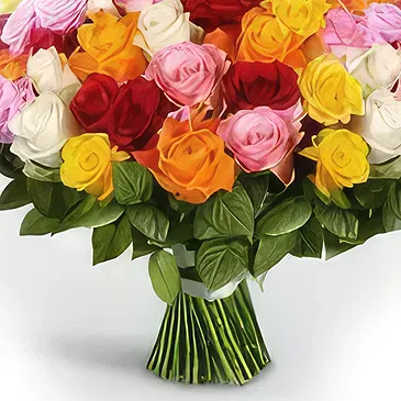 Ad Dilam blomster- 50 blandede roser Blomsterarrangementer bukett