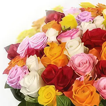 Ad Dilam blomster- 50 blandede roser Blomsterarrangementer bukett