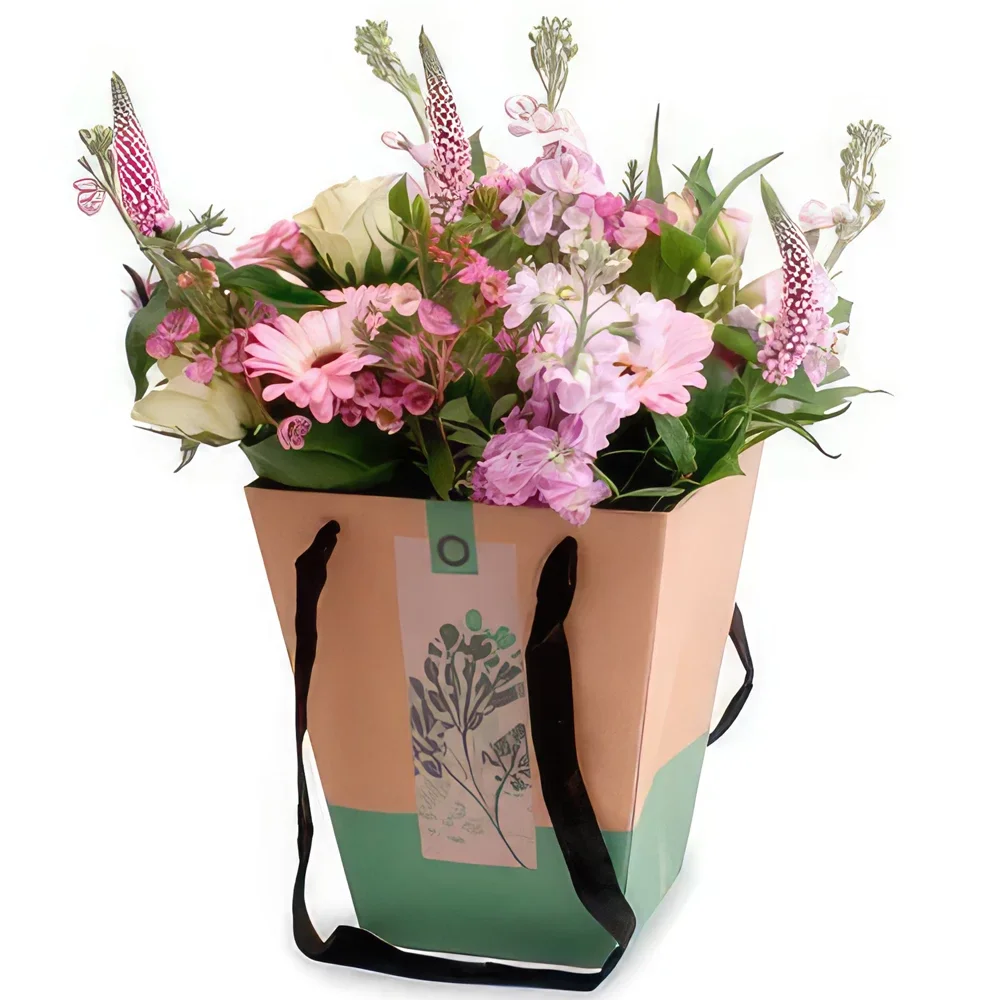 بائع زهور مدريد- حقيبة كرافت باقة الزهور