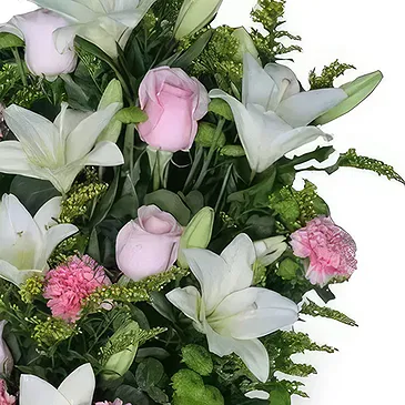 Alla andra städer blommor- Serene kronbladsminne Bukett/blomsterarrangemang