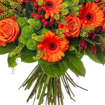 Oman flowers  -  Bouquet of Gerberas and orange roses Flower Bouquet/Arrangement