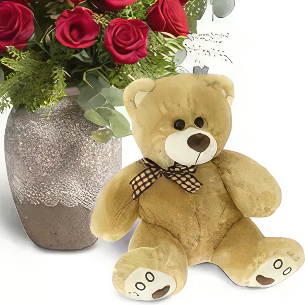 Big teddy best sale bear and flowers