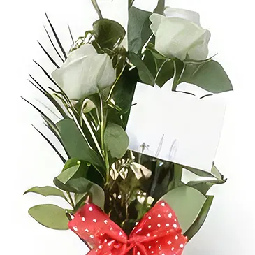 Cala Llonga flowers  -  Tranquil White Rose Ensemble Flower Bouquet/Arrangement