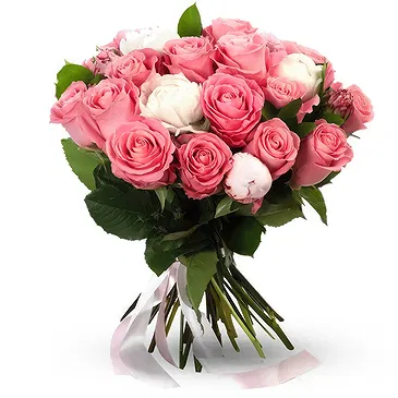 Atlia flowers  -  White and pink roses Flower Bouquet/Arrangement