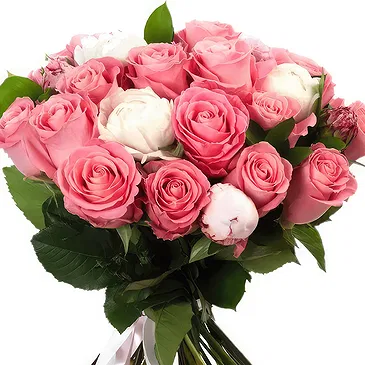Atlia flowers  -  White and pink roses Flower Bouquet/Arrangement