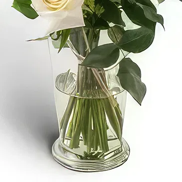 Brasilien Blumen Florist- Anordnung von 15 weißen Rosen in Vase Bouquet/Blumenschmuck
