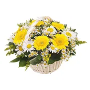 Italy online Florist - Basket of White and Yellow Flowers Bouquet