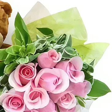 Palia Ampelia flowers  -  Roses & Bear Flower Bouquet/Arrangement