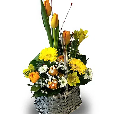 Alle andre byer blomster- Bland gule blomster Blomsterarrangementer bukett