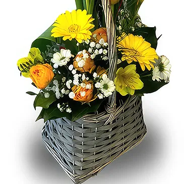 Alle andre byer blomster- Bland gule blomster Blomsterarrangementer bukett
