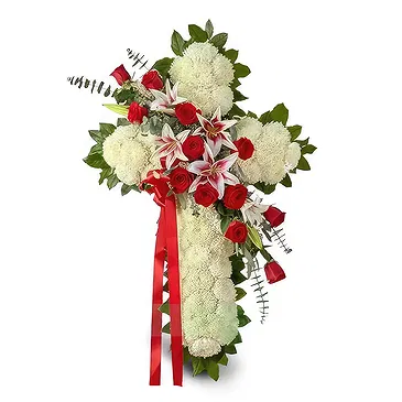 Llameo blomster- Eternal Tribute Cross Blomsterarrangementer bukett