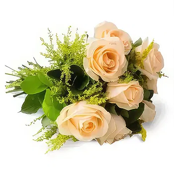 Brazil flowers  -  Bouquet of 8 Champagne Roses Flower Delivery