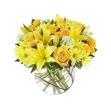 Ad Dilam blomster- Blandede gule blomster Blomsterarrangementer bukett