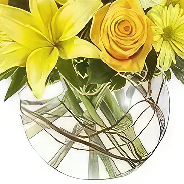Ad Dilam blomster- Blandede gule blomster Blomsterarrangementer bukett