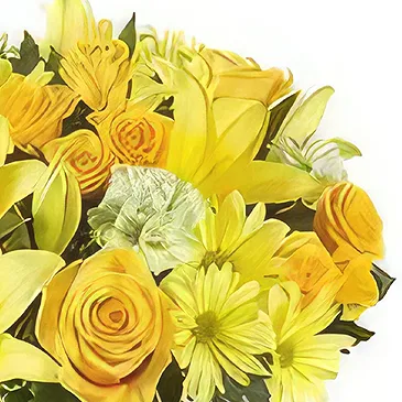 Ad Dilam blomster- Blandede gule blomster Blomsterarrangementer bukett