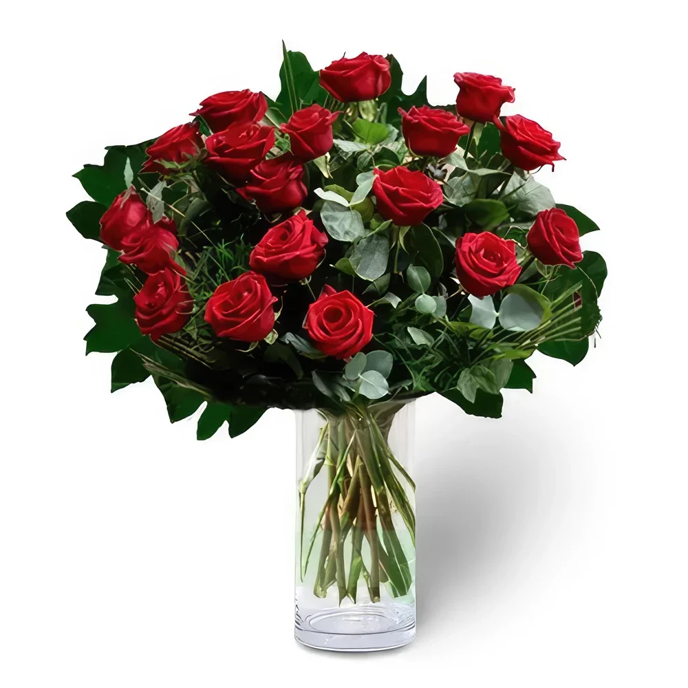 Benalmadena blomster- Red Velvet Elegance Blomsterarrangementer bukett