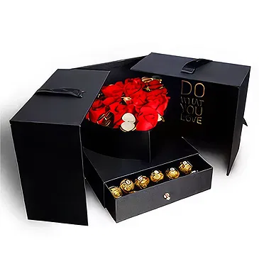 Buangkok flowers  -  Opulent Dark Box Flower Bouquet/Arrangement