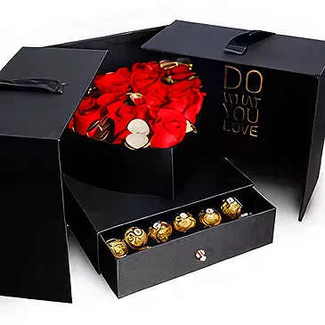 Buangkok flowers  -  Opulent Dark Box Flower Bouquet/Arrangement