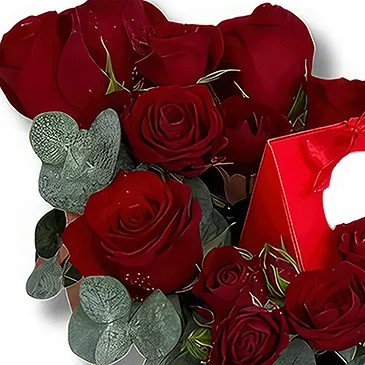 Garhoud flowers  -  Chocolate and Roses Box Flower Bouquet/Arrangement