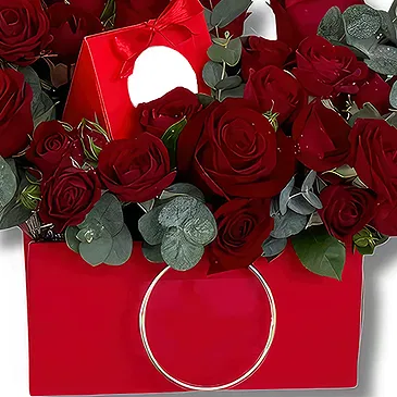 Garhoud flowers  -  Chocolate and Roses Box Flower Bouquet/Arrangement