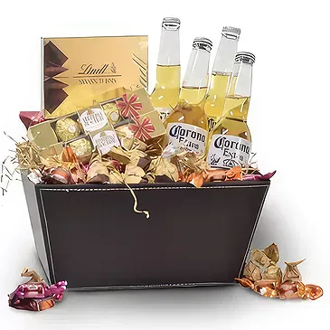 Buangkok flowers  -  Leather Box Filled with Assorted Treats Flower Bouquet/Arrangement