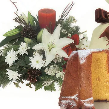 Versciaco di Sopra flowers  -  Christmas Pandoro & Spumante Centerpiece Flower Bouquet/Arrangement