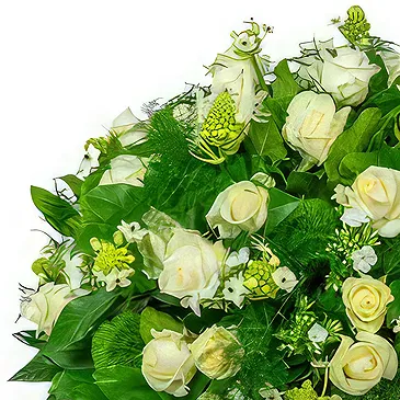 Leest blomster- Klassisk hvit Biedermeier-arrangement Blomsterarrangementer bukett