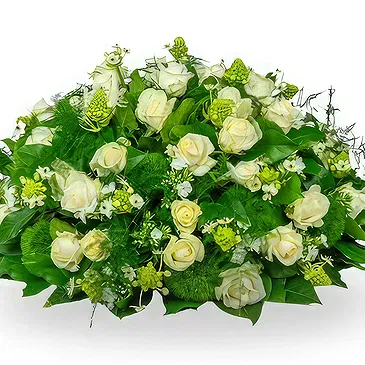 Leest blomster- Klassisk hvit Biedermeier-arrangement Blomsterarrangementer bukett