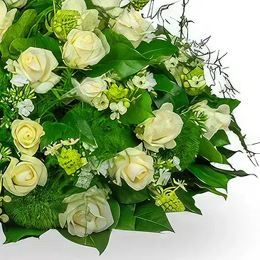 Leest blomster- Klassisk hvit Biedermeier-arrangement Blomsterarrangementer bukett