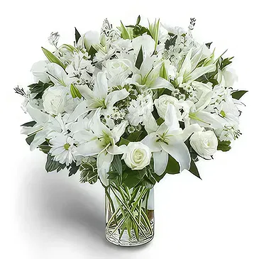 Garhoud flowers  -  Classic White Flower Vase Flower Bouquet/Arrangement