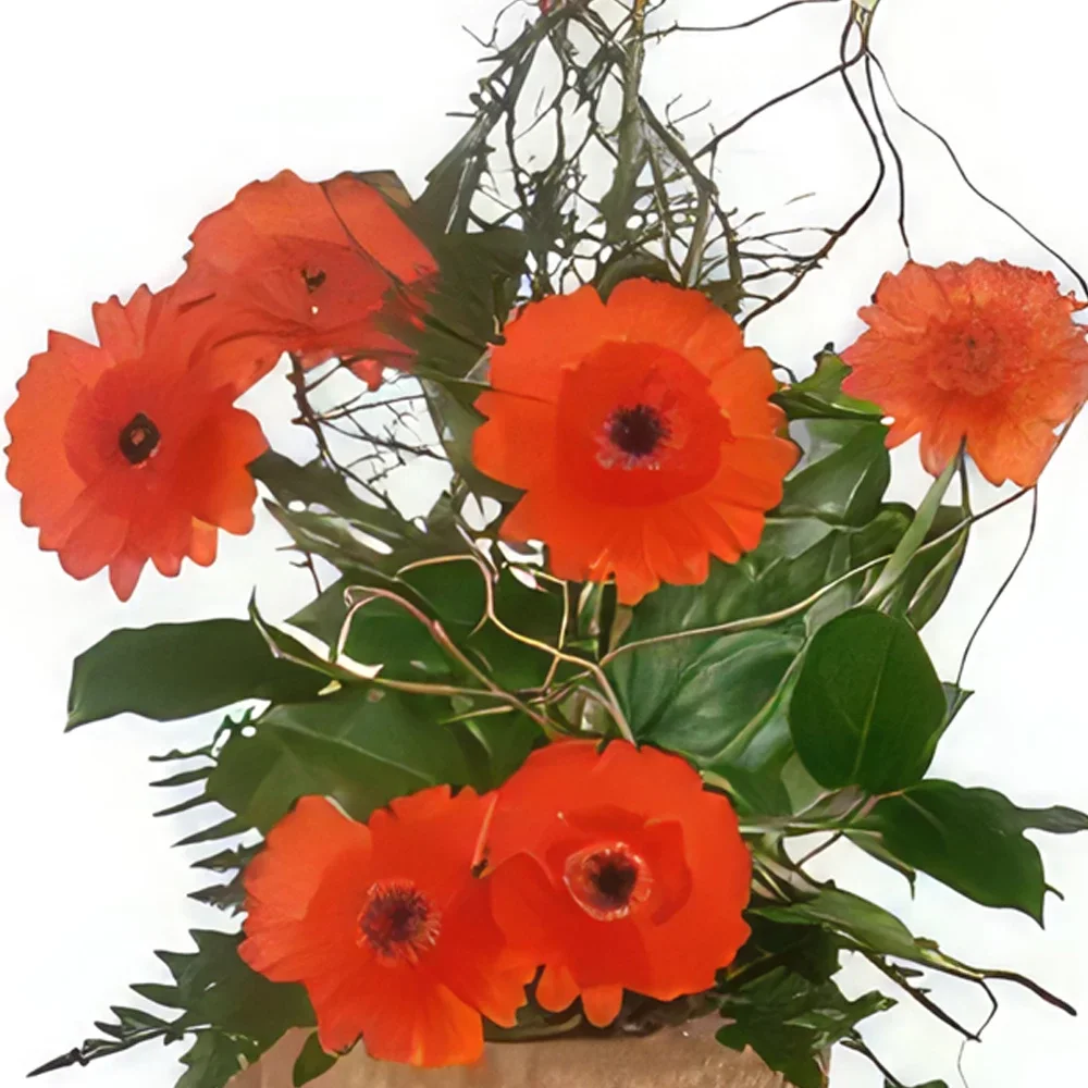 Krakau bloemen bloemist- Oranje combinatie Boeket/bloemstuk