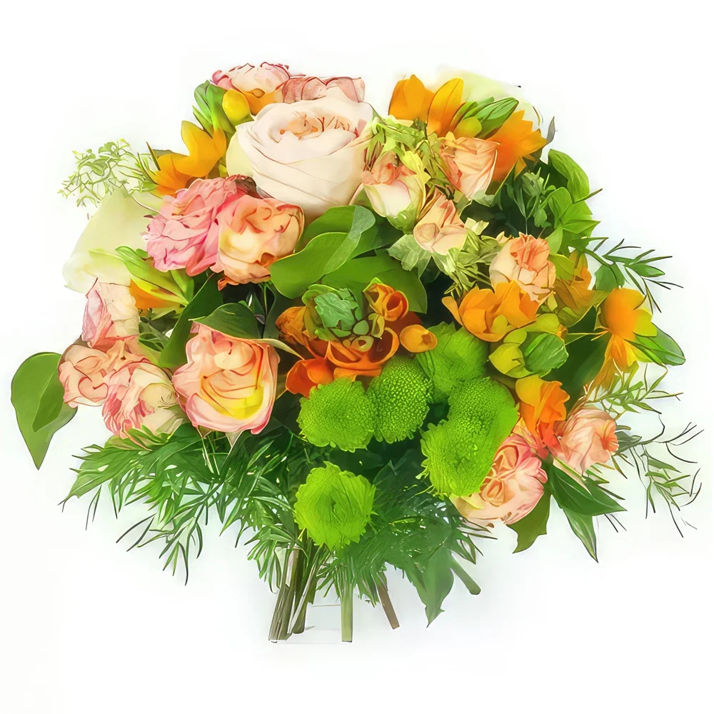 Montpellier Blumen Florist- Runder Blumenstrauß aus Kölner Orangenblüte Bouquet/Blumenschmuck