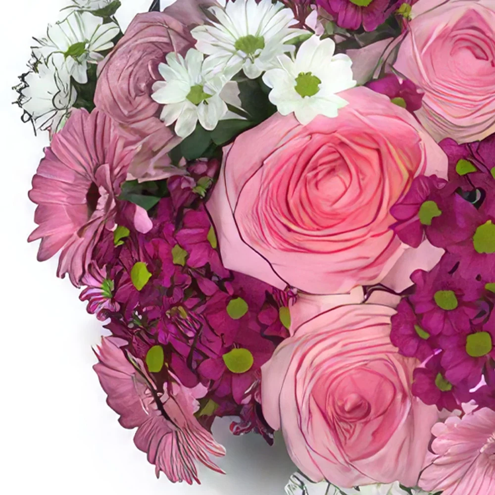 Krakau bloemen bloemist- Wit & Roze Boeket/bloemstuk