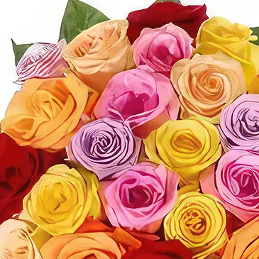 Garhoud flowers  -  Colorful Petals Flower Bouquet/Arrangement