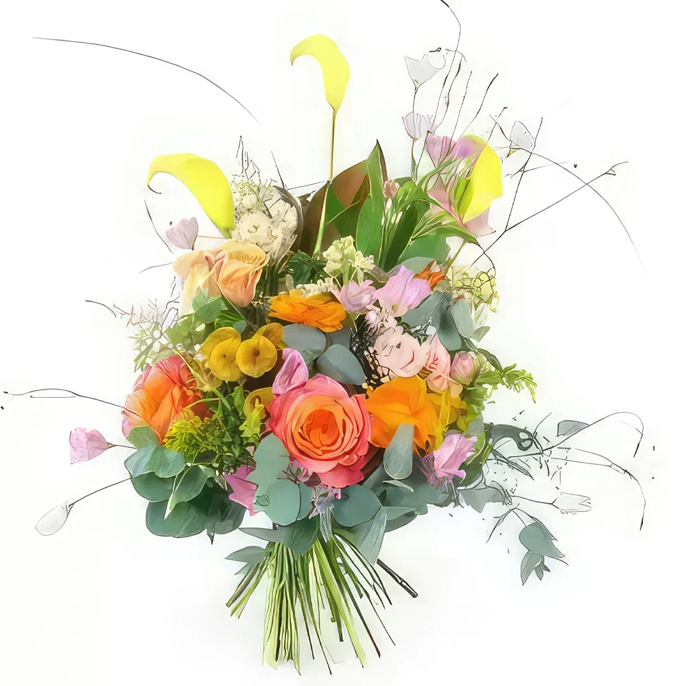 Λιλ λουλούδια- Πολύχρωμο ψηλό μπουκέτο Βαρσοβία Μπουκέτο/ρύθμιση λουλουδιών