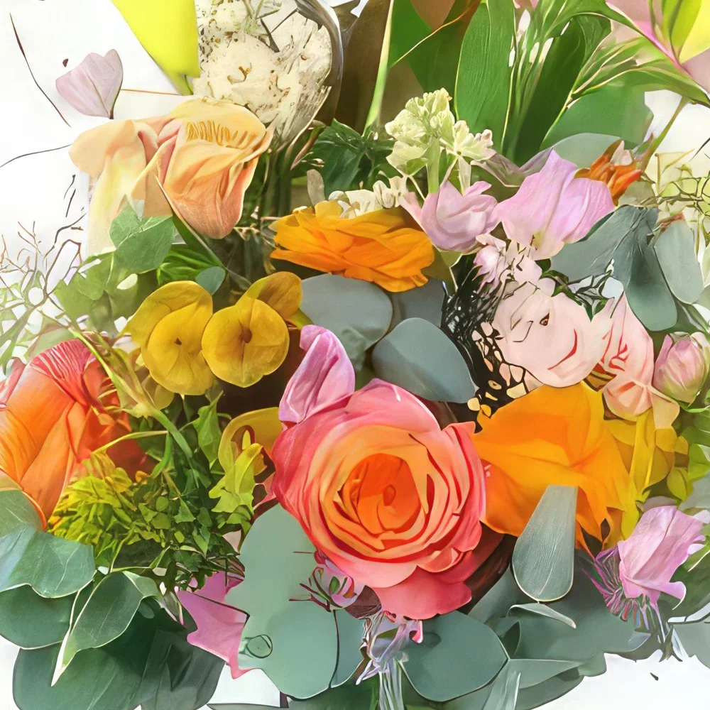 Λιλ λουλούδια- Πολύχρωμο ψηλό μπουκέτο Βαρσοβία Μπουκέτο/ρύθμιση λουλουδιών