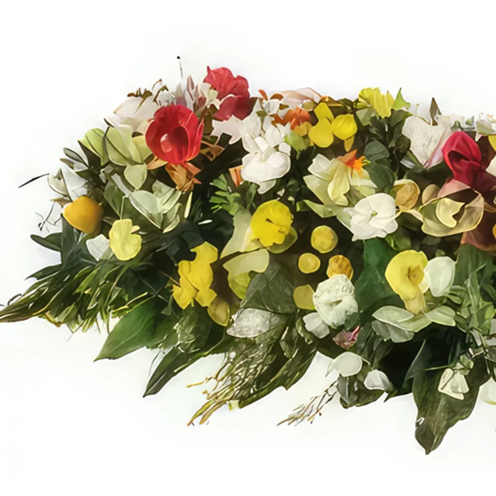 Бордо цветя- Композиция за погребение на комета Букет/договореност цвете