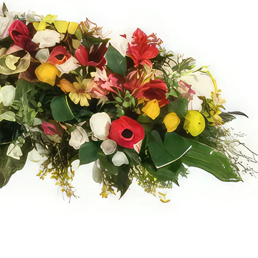 Pau-virágok- Kompozíció üstököstemetéshez Virágkötészeti csokor