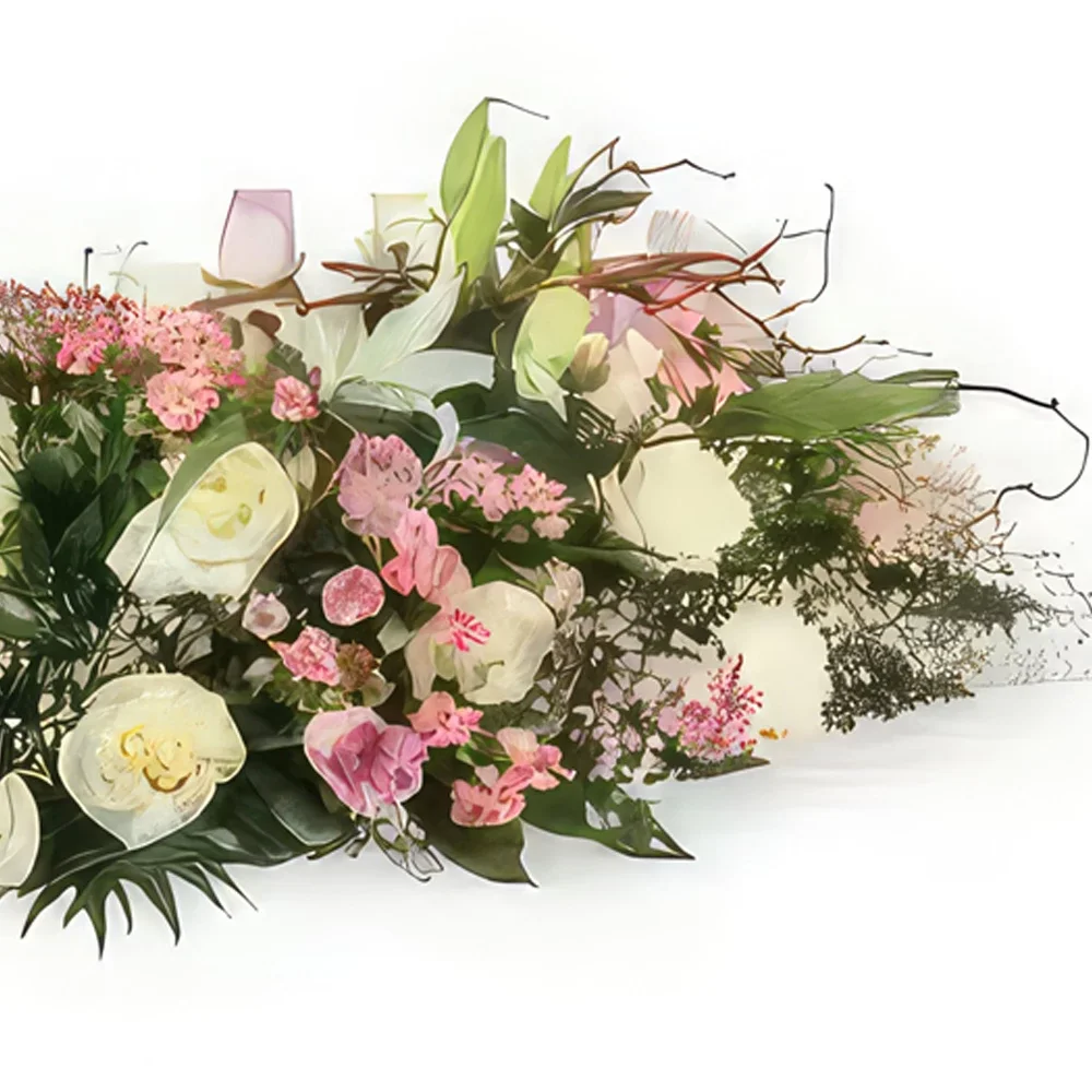 fiorista fiori di bordò- Composizione per una sepoltura equinoziale Bouquet floreale
