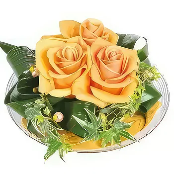 France flowers  -  Composition of orange roses ocher Flower Delivery