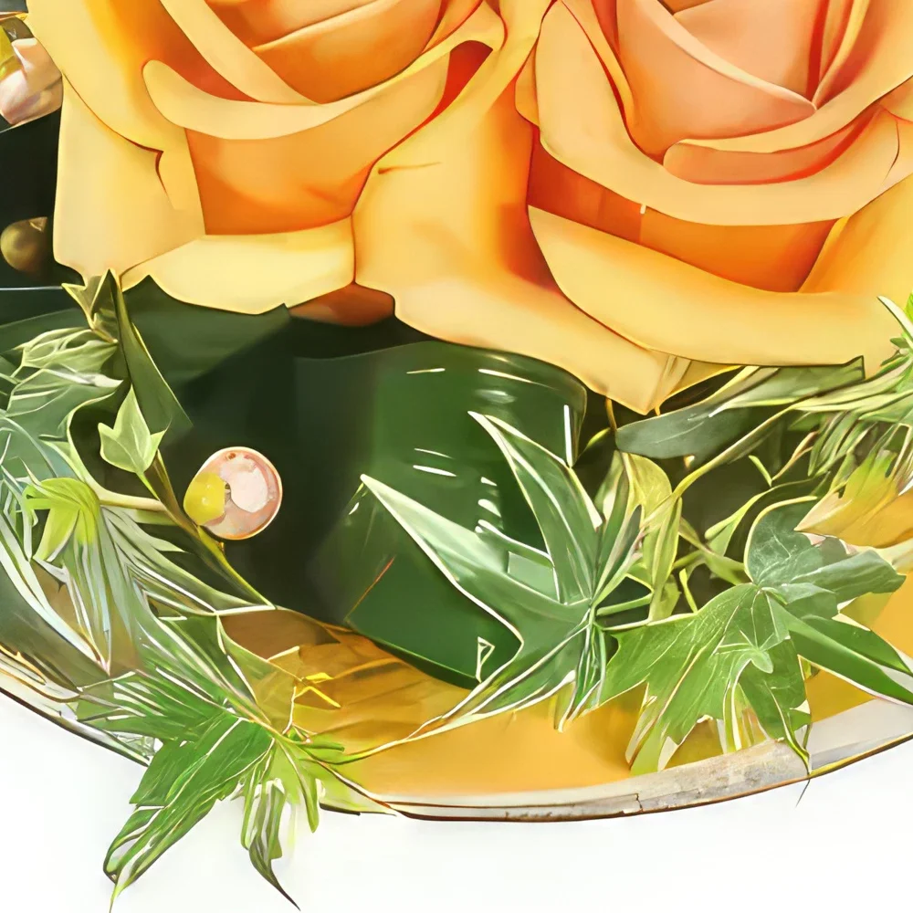 flores Nantes floristeria -  Composición de rosas naranjas ocre Ramo de flores/arreglo floral