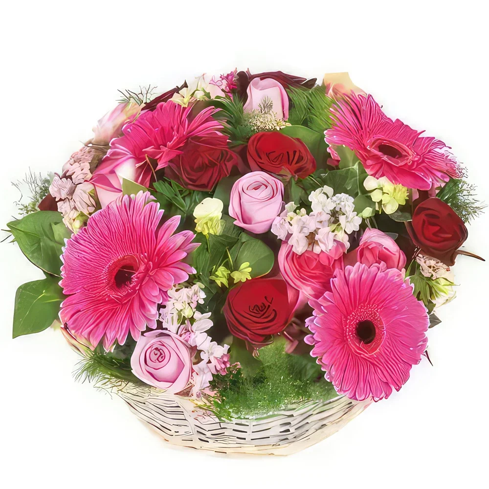 Pau bloemen bloemist- Samenstelling van roze granaatappelbloemen Boeket/bloemstuk