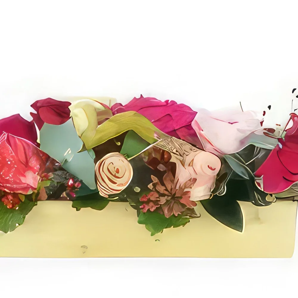 Tarbes цветя- Композиция от розови и червени цветя Ню Йорк Букет/договореност цвете